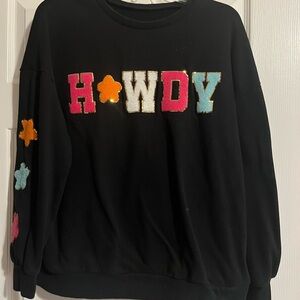 Boutique Black 'Howdy' Graphic Sweater